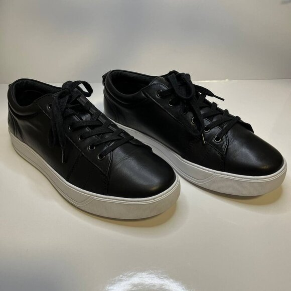 Andrew Marc Darwood Men's Black Leather Sneakers – Size US 8 - Picture 2 of 11